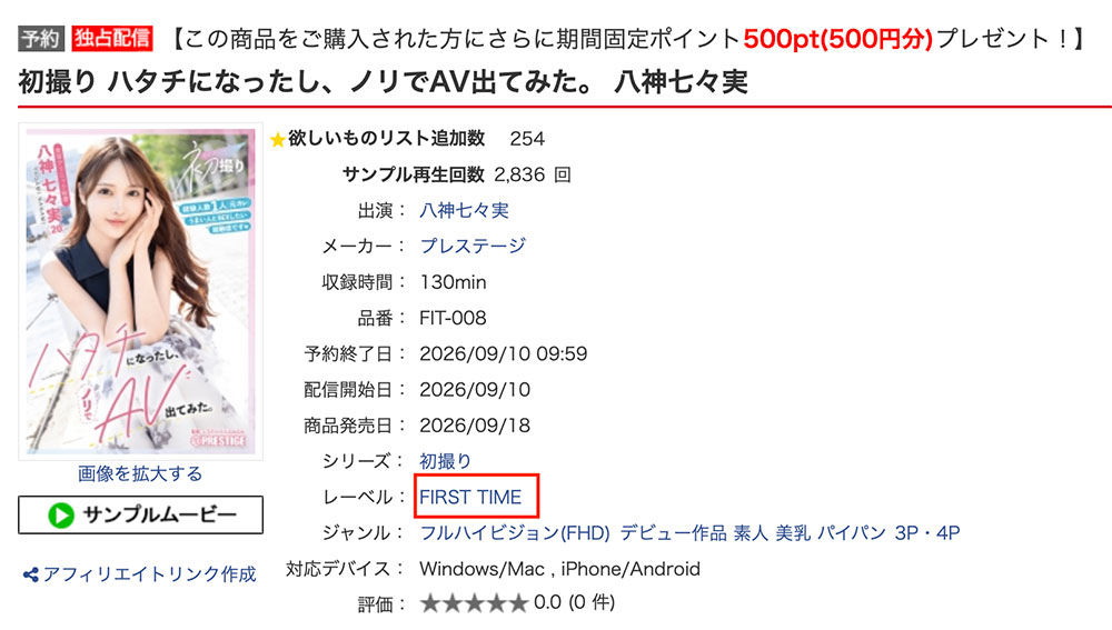 八神七々実(八神七七实)最新作品FIT-008介绍及封面预览